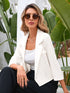 Kurzer Damenblazer im zweireihigen Design | Dreiviertelärmel-A-Linien-Blazer